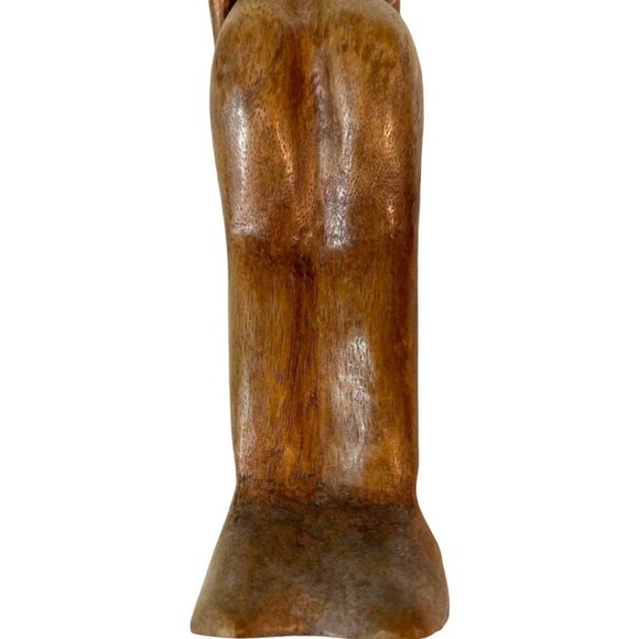 Hand Carved Wooden Love & Unity Sculpture Loving Couple Embracing Dancing - Picture 6 of 6